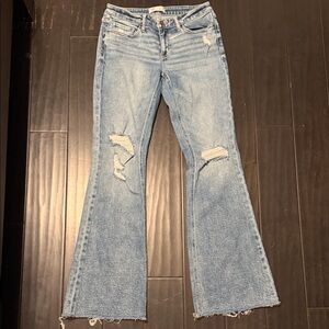 BKE Stella Distressed Flare Jeans